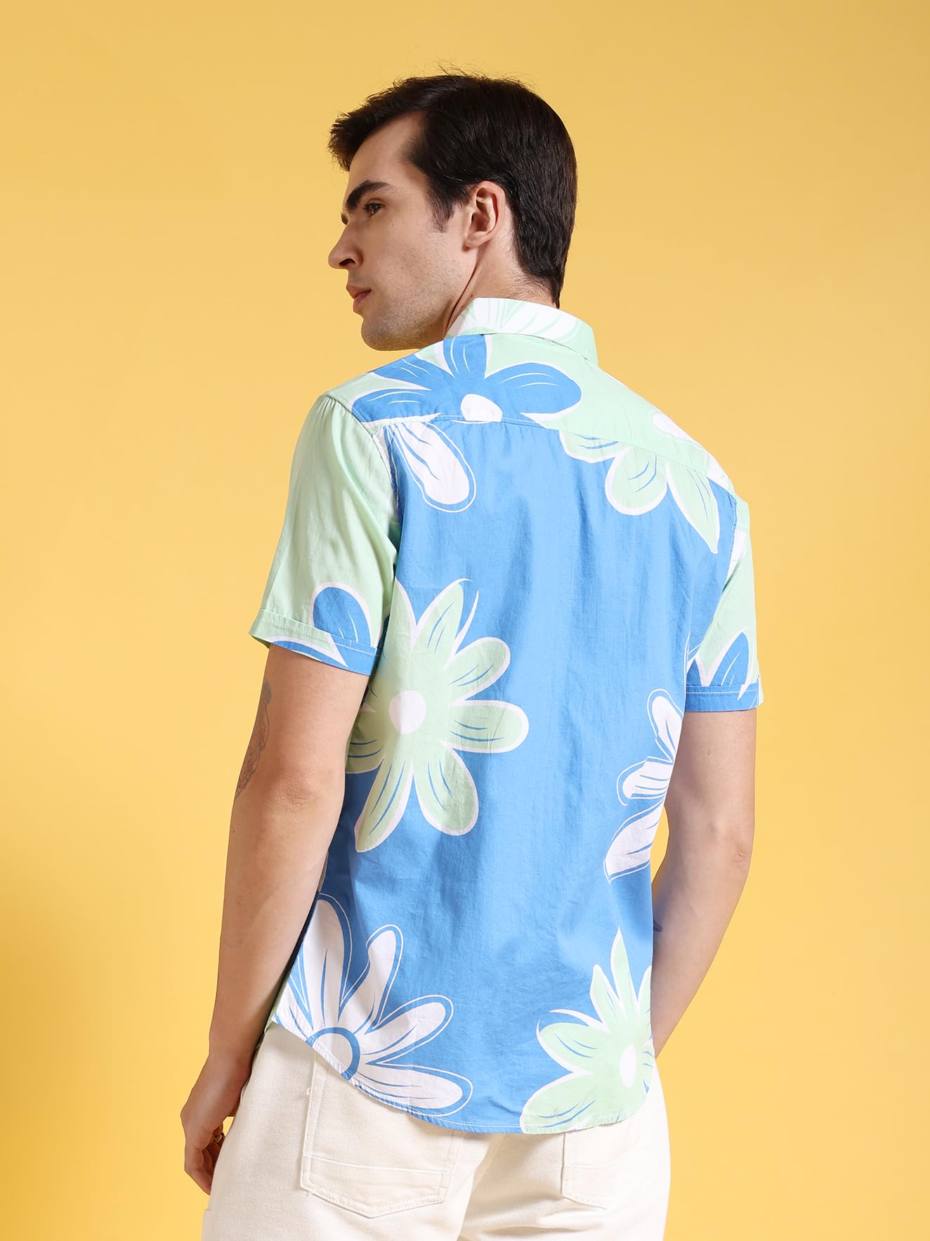 The Indian Garage Co Mens Slim Fit Shirt (0823-SHPPPR-02-01_Blue