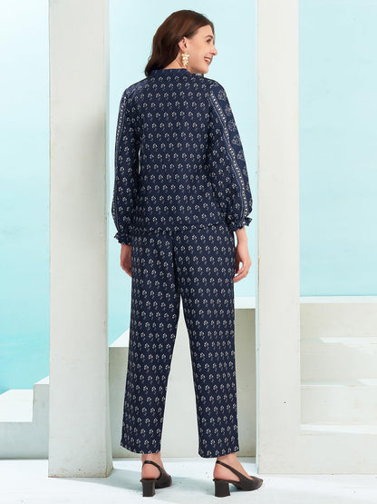 Selvia Co-ords Set for Women | Rayon Blend Top & Trouser Co-ords Set | Ethnic Co-ords Set for Women | Printed Two Piece Co-ord S