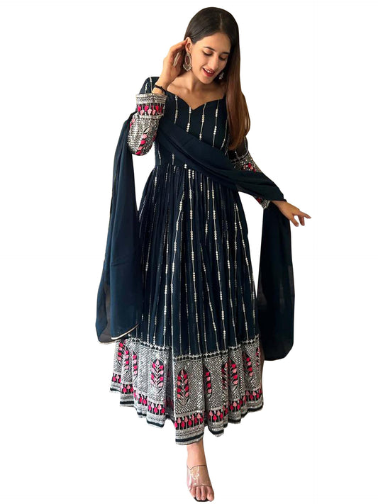 Fashion Basket WomenS Georgette Anarkali Dress