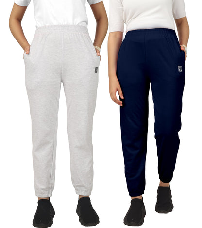 Kyda Kids Cotton Regular Fit Track Pants For Girls (Pack Of 2)