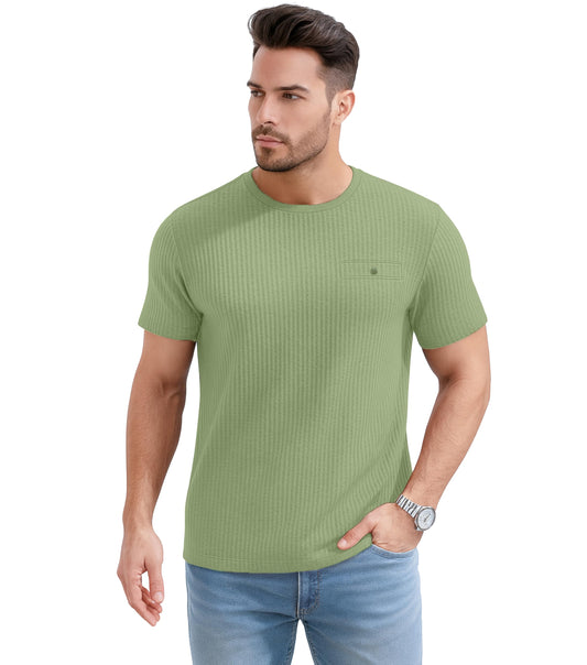 SHODOX Mens Solid Round Neck Half Sleeve Regular fit Tshirt (Pack of 1)