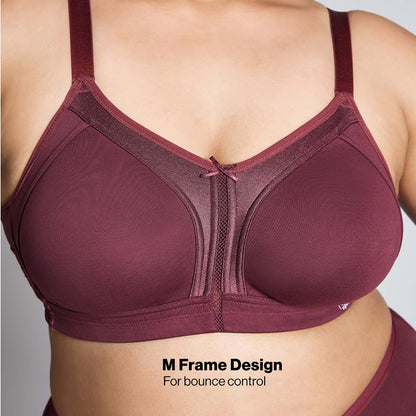 Nykd By Nykaa WomenS Full Support M-Frame Heavy Bust Everyday Cotton Bra | Non-Padded | Wireless | Full Coverage| Bra, Nyb101, W