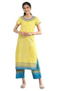 Aurelia WomenS Cotton Geometric Print Regular Kurta (21Fea12243Ss-502861_Yellow_S)