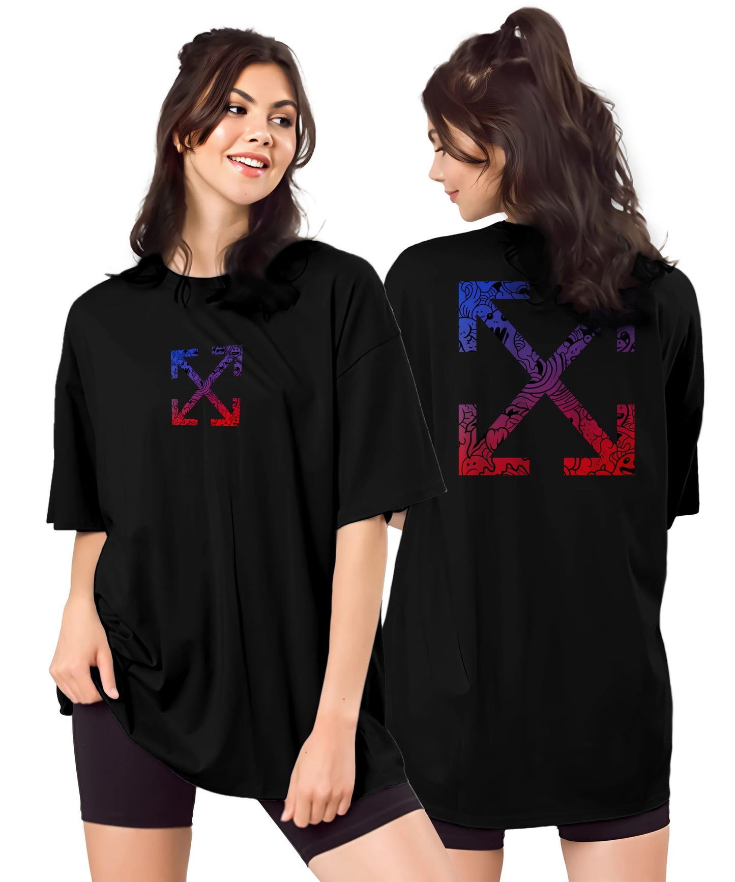 SHODOX Bio-Washed Anti Bacterial 100% Pure Cotton Womens Oversized Latest Aesthetic Premium Printed T-Shirt | Cozy Soft, Less Wr