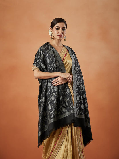 Pashmoda Women Gul-e-Mohabbat Kaani Wool Blend Stole (Size : 71X203 CM)