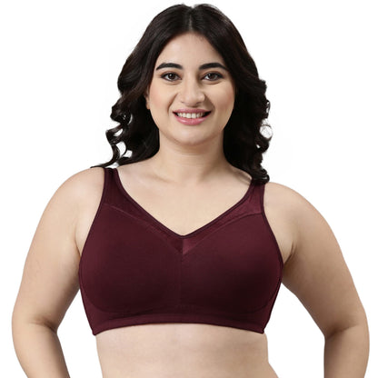 Enamor A112 Smooth Super Lift Classic Bra - Stretch Cotton Non-Padded Wirefree Full Coverage