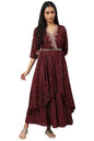 W for Woman Heavy Festive Gillet Kimono Jumpsuit with Metallic Embroidery