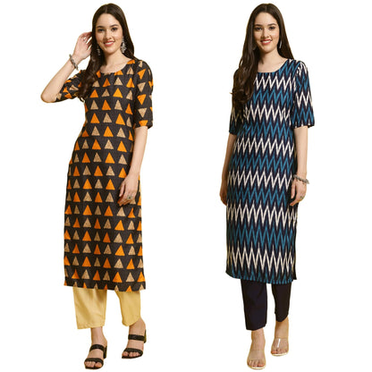 Tee Projekt Straight Kurta & Pant For Women Ethnic Kurta Set For Women (Pack Of 2)