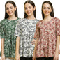 Pinkmint Women Combo Tunic Top for Women ll Fancy Crape Girls Tops ll Regular Fit Casual top (Pack of 3)