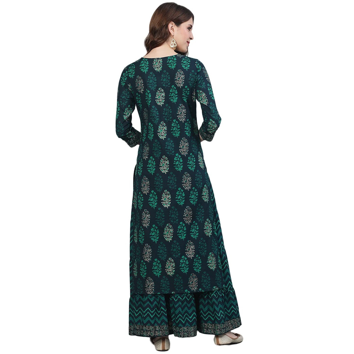 ishin Women Cotton Straight Fit Straight Kurta Sets