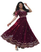 Fashion Basket WomenS Georgette Anarkali Gown Maroon