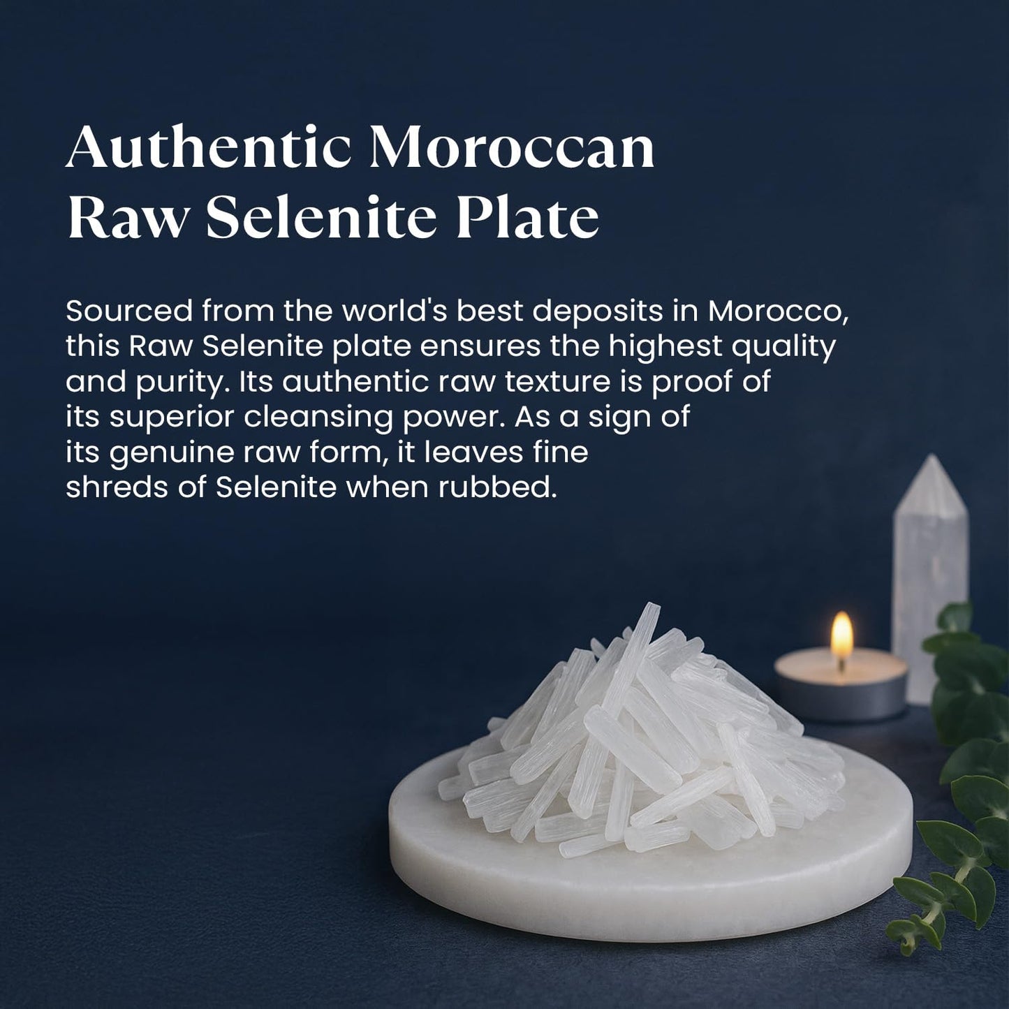 Astrotalk Raw Moroccan Selenite Plate | for Charging & Energy Cleansing | Selenite Charging Plate for Recharging Bracelets & Enhancing Crystal Energy | Authentic Moroccan Crystal for Peace & Clarity