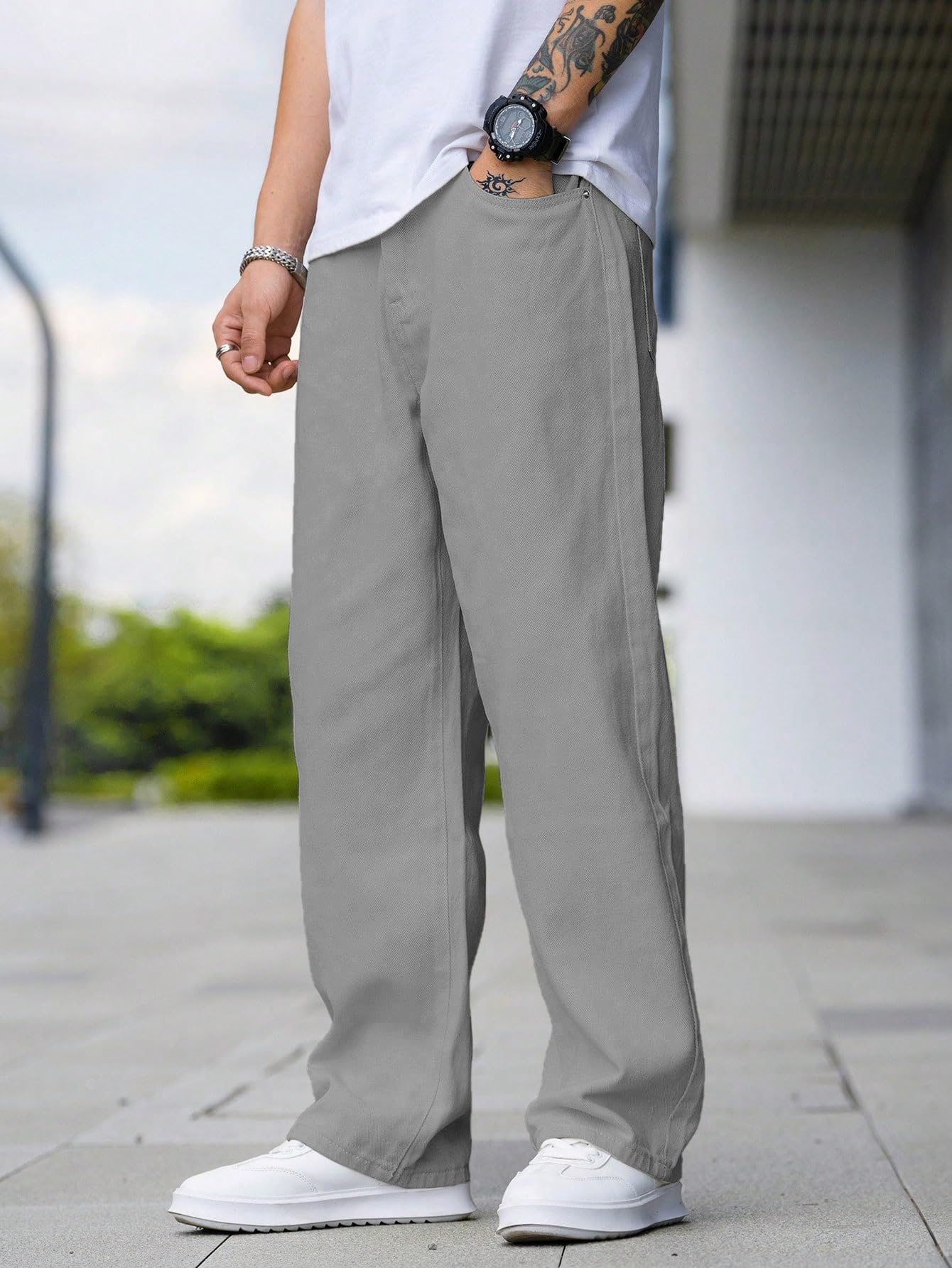 TAGAS Men Mid Rise Relaxed Fit Denim Jeans | Loose Jeans | Baggy Fit Denim Jeanspant | Mdj-22, Cream, 30