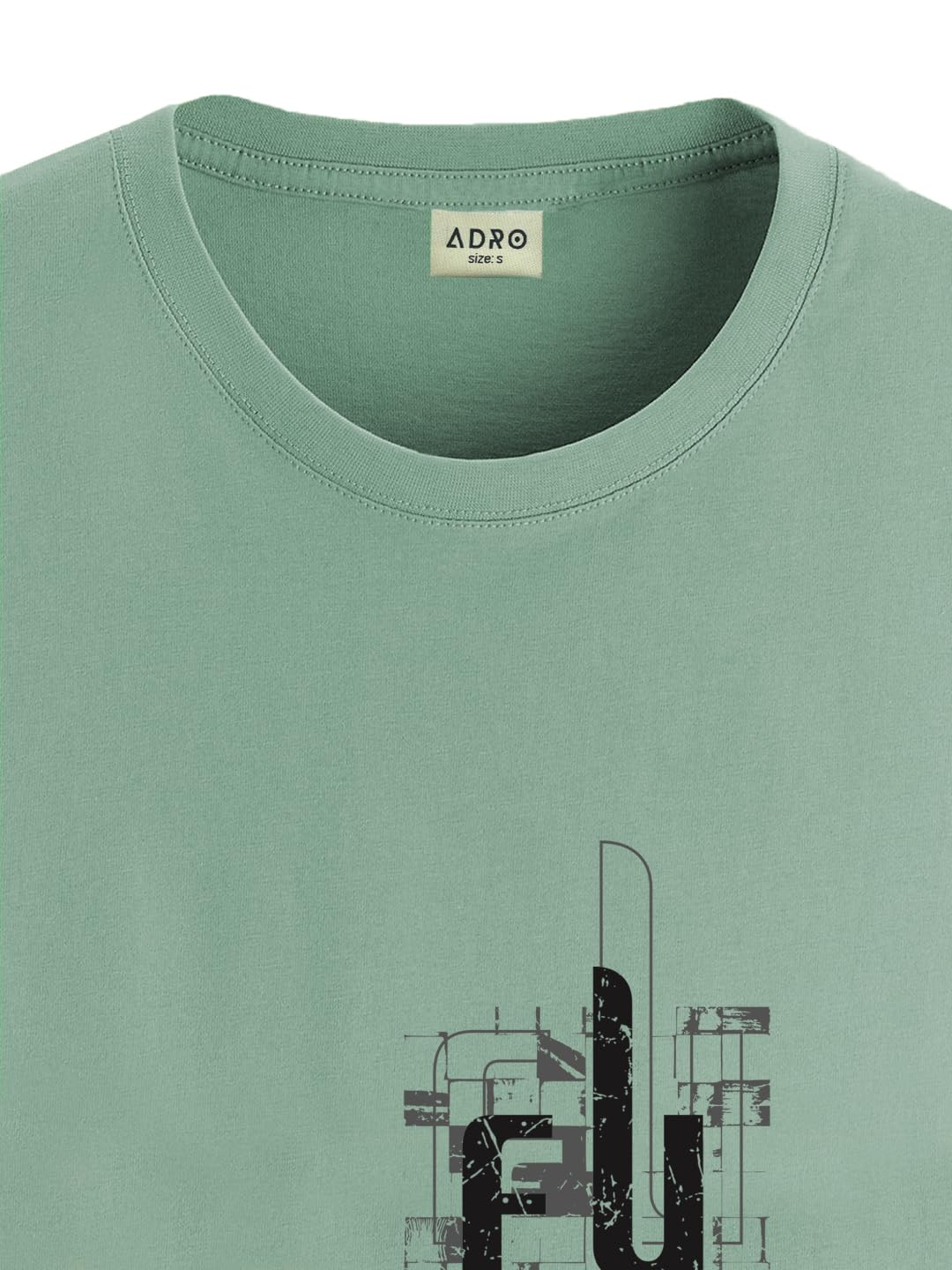 ADRO Men's Graphic Printed 100% Cotton T-Shirt - Regular Fit, Printed T-Shirts for Men (RN24-FTR-PT_Pista)