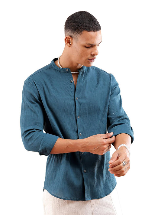 The Indian Garage Co Mens Slim Fit Shirt (0923-SHHTRS-03_Black