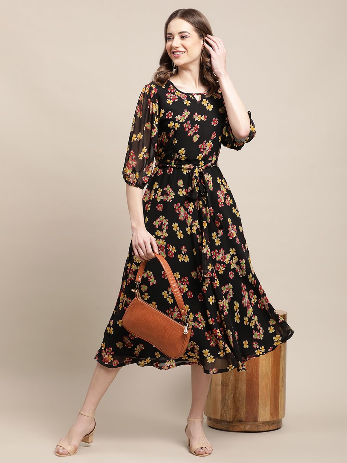 Tee Projekt Women Stylish Maxi Dress|Elegant Graceful Georgette Dress