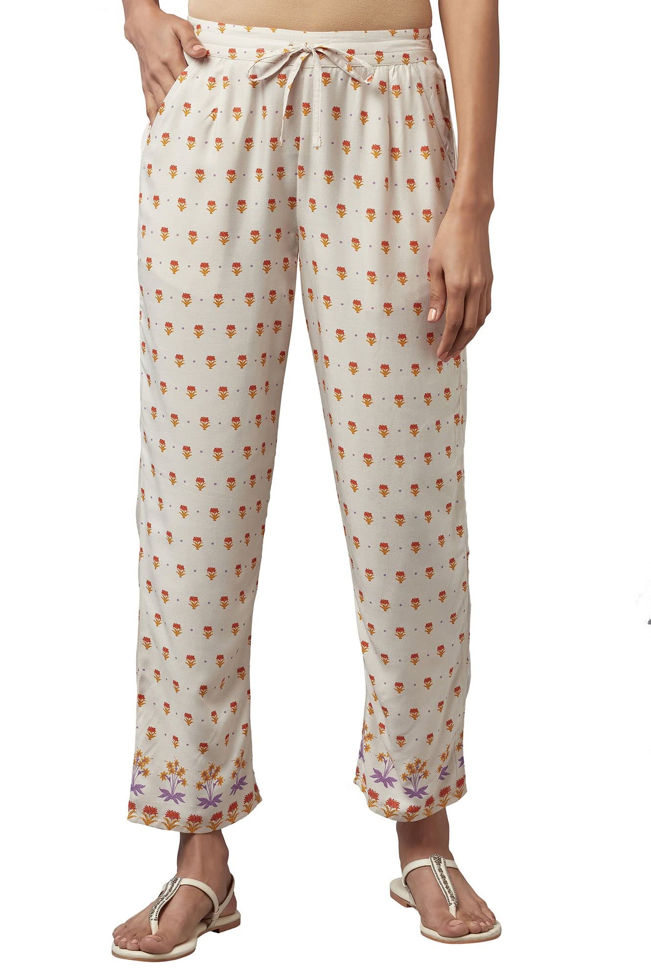 W for Woman W Strechable Straight Pants for Women | Trousers for Women Off White