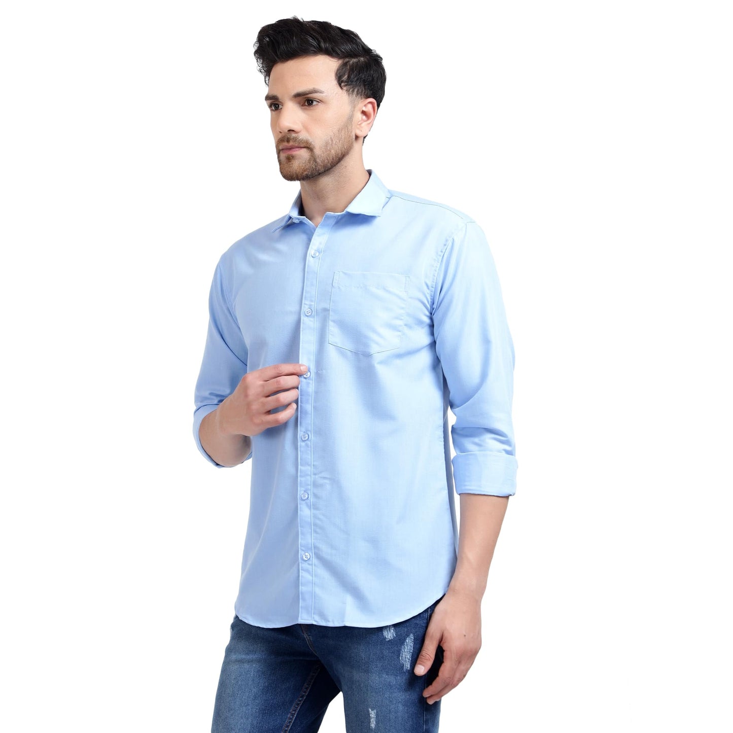 Tee Projekt Premium Plain Cotton Shirt for Men | Cotton Shirt | Casual Shirt | Solid Shirt | Full Sleeves | Formal Shirt (SFA-ST