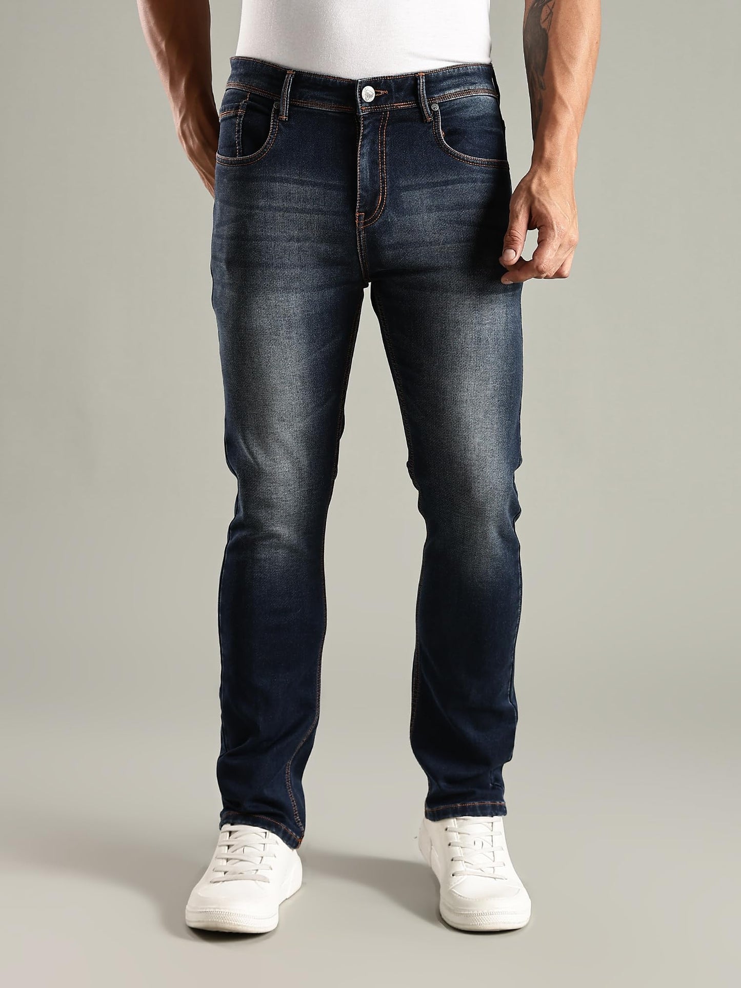 Thomas Scott Mens | Mild Fade | Stright Fit | Denim | Regular Wear | Stretchable | Casual Jeans for Men