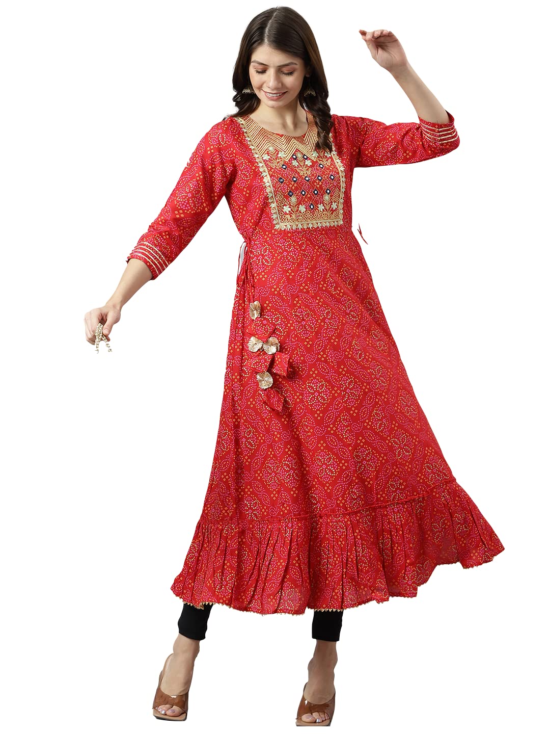 ANNI DESIGNER Womens Polycotton Kurta (Puspa_NEW01_Red_X-Large)
