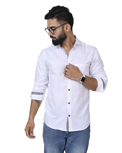 Pinkmint Mens Long Sleeve Button Down Shirt for Men Collared Casual Formal Soild Shirt