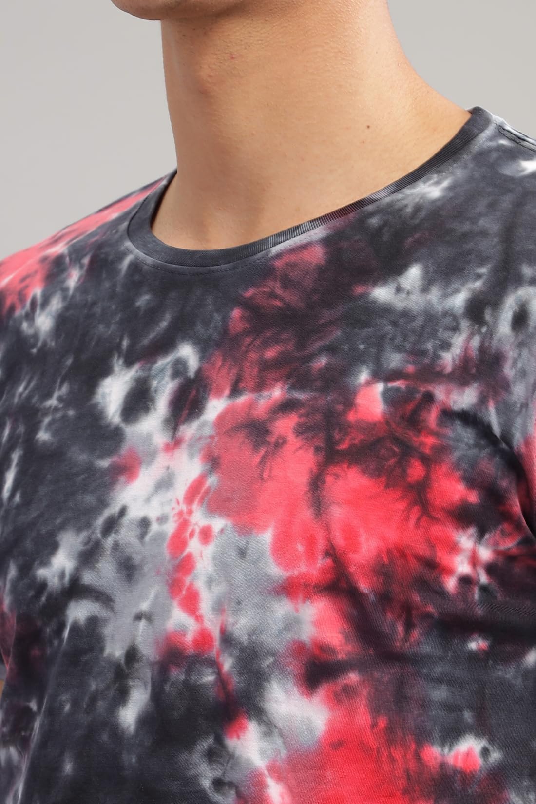 ADRO Mens Tie & Dye Regular Fit Cotton T-Shirt (TYE-01-BLK) Black
