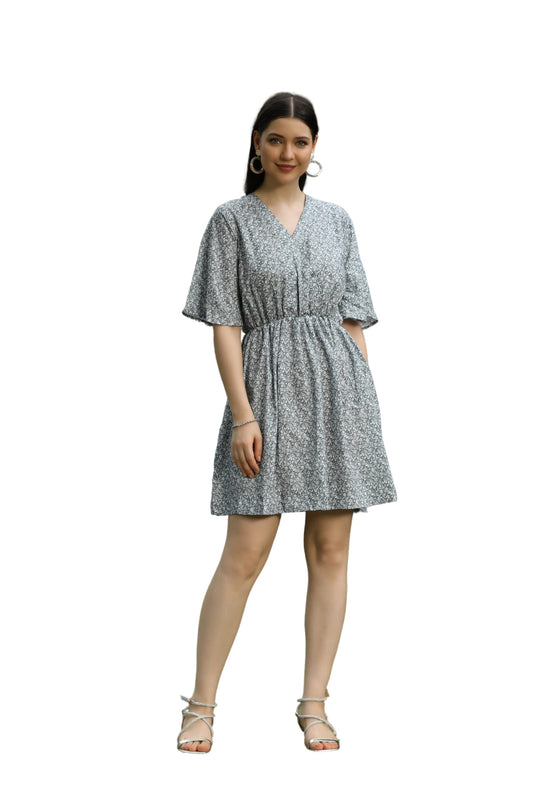 Om Sai Latest Creation WomenS Rayon Full Sleeve A-Line Knee-Length Western Dresses For Women Or Girls (X-Large, Green)