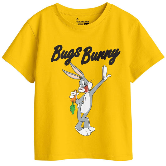 Bon Organik Girls Regular Fit T-Shirt (BON11408_Yellow