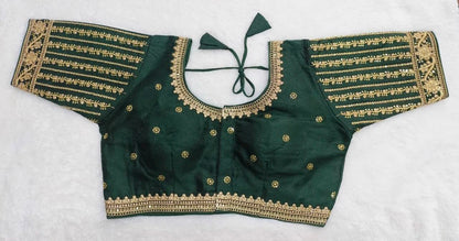 Vihu Fashion Womens Readymade Blouse Embroidery Multi Coding Gold Thread Indian Ethnic Designer Stitched Readymade Saree Half S