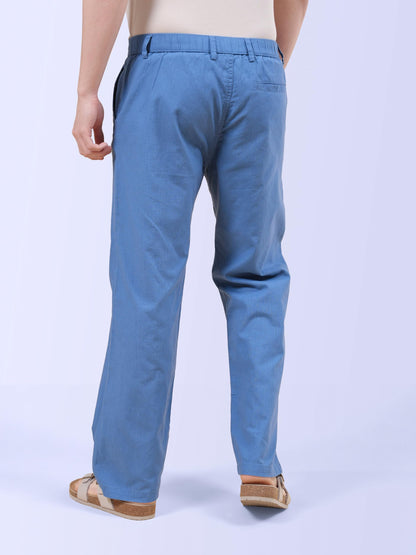 The Indian Garage Co Men Relaxed Fit Solid Mid-Rise Elasticated Trousers