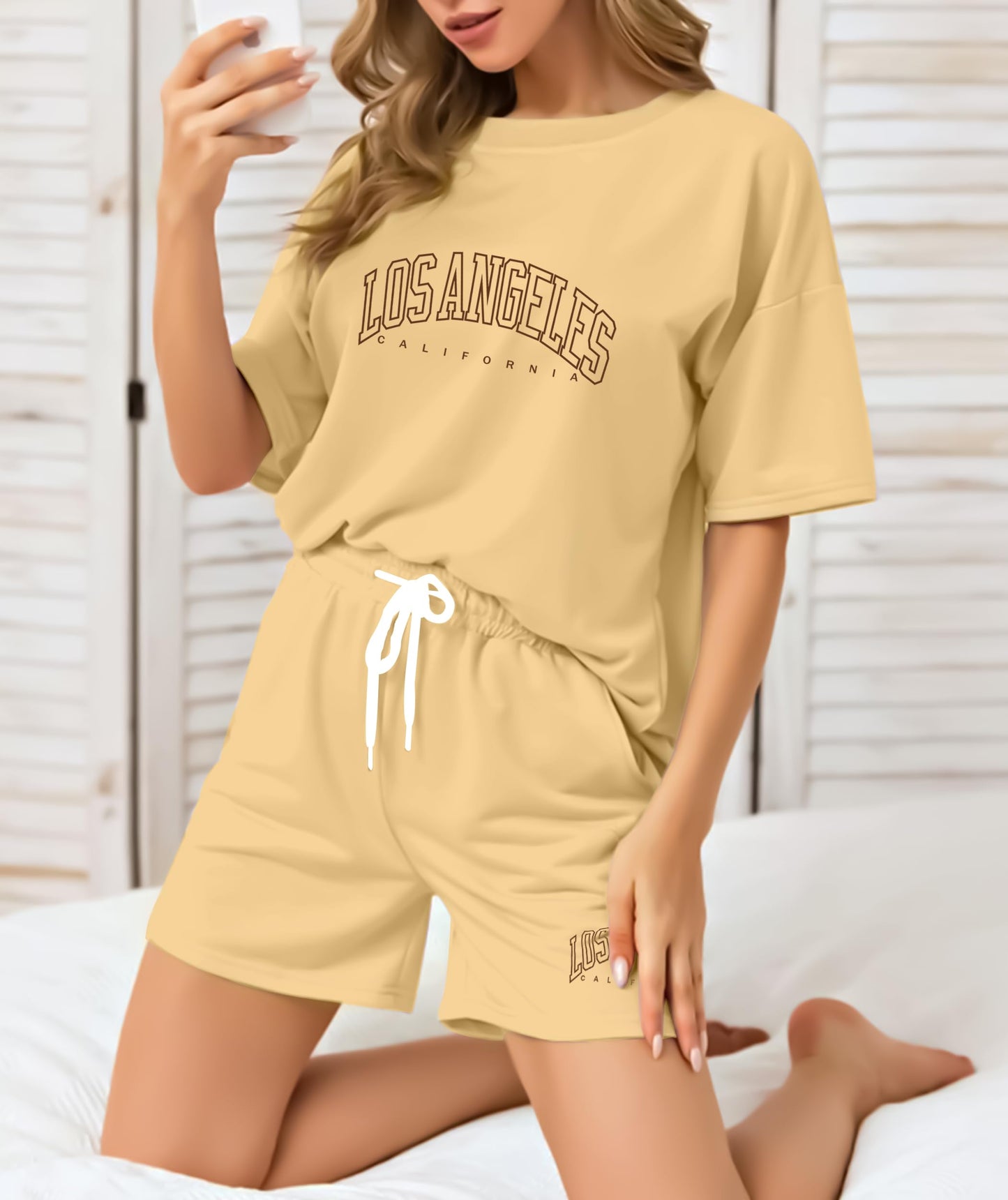 SHODOX Womens Cotton Blend Printed Tshirt and Short Co-ords Set (Pack of 1)