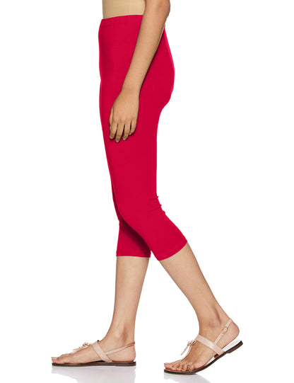 Rupa Softline Capri Leggings For Women Cotton Elastane Ultra Soft Free Size Stretch Fit