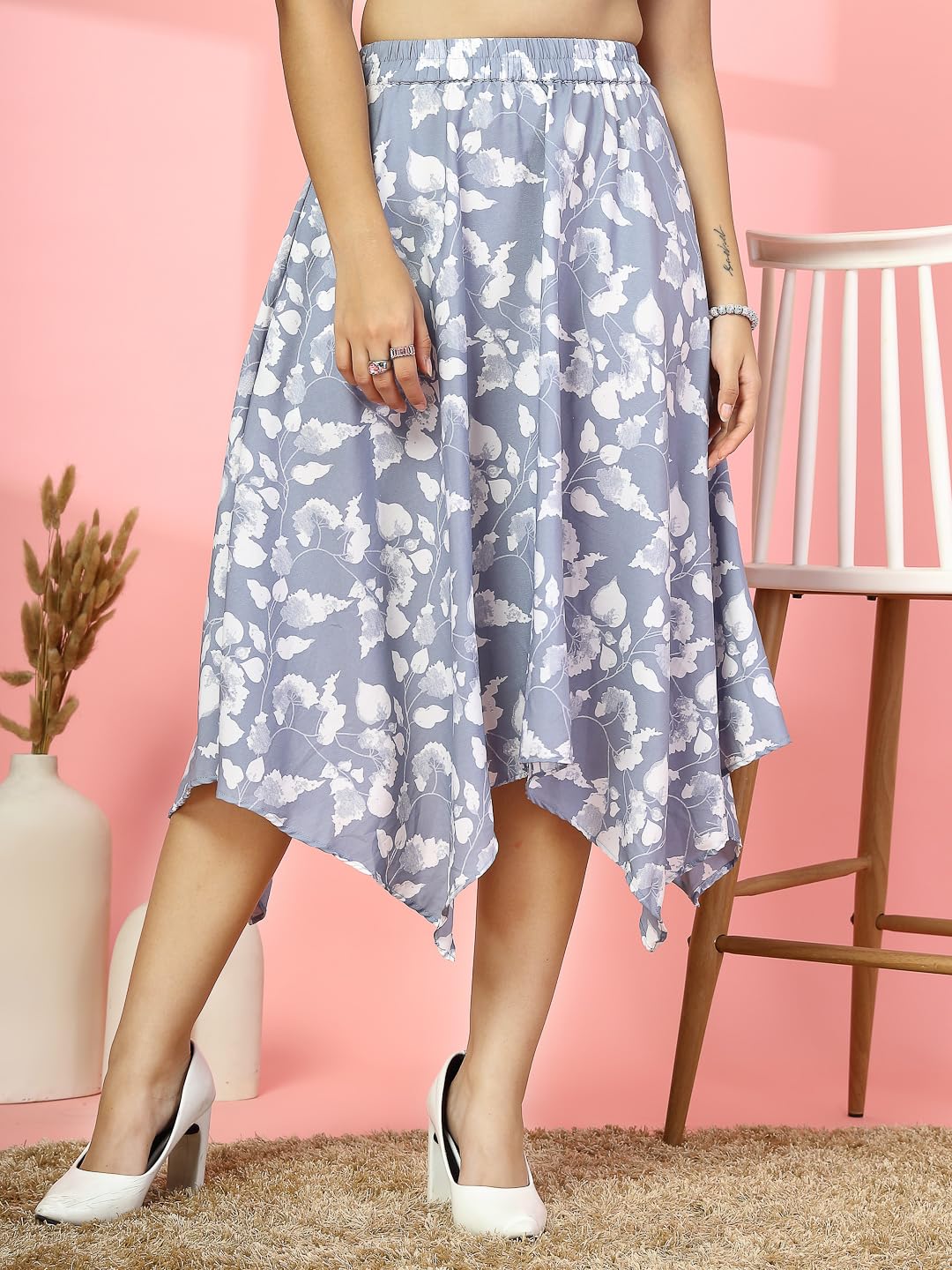 OOMPH! Long Skirts for Women Grey - msk176