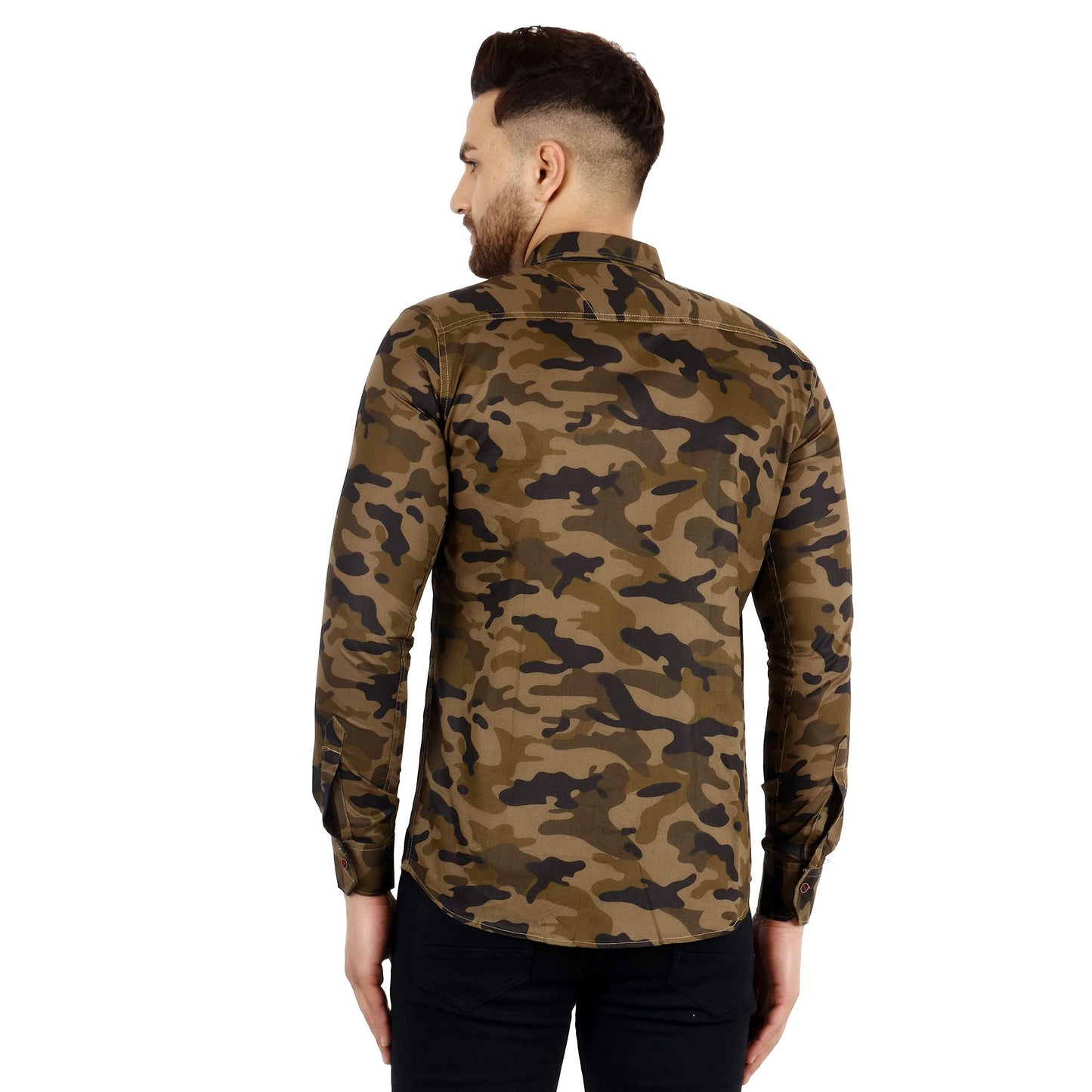 Besix Men Regular Fit Camouflage Shirt, Pure Cotton Spread Collar Casual Shirt, Comfortable & Stylish Outdoor Summer Shirt For M