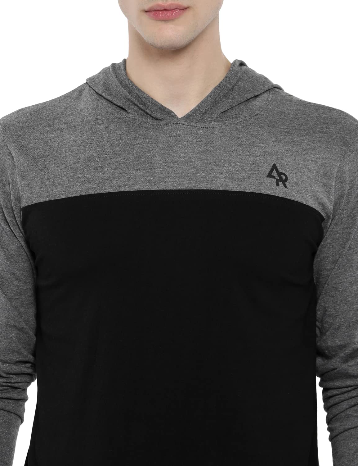 ADRO Full Sleeve Color Block T-Shirt for Men (FR4-3-HD-BL_Black)
