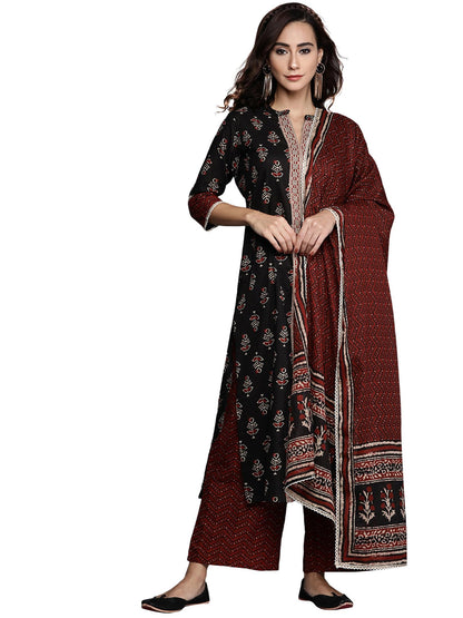 Libas WomenS Cotton Kurta Sets (20119O_Black