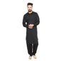 SOJANYA (Since 1958 Men's Black Cotton Blend Pathani Kurta & Salwar Set Size XL