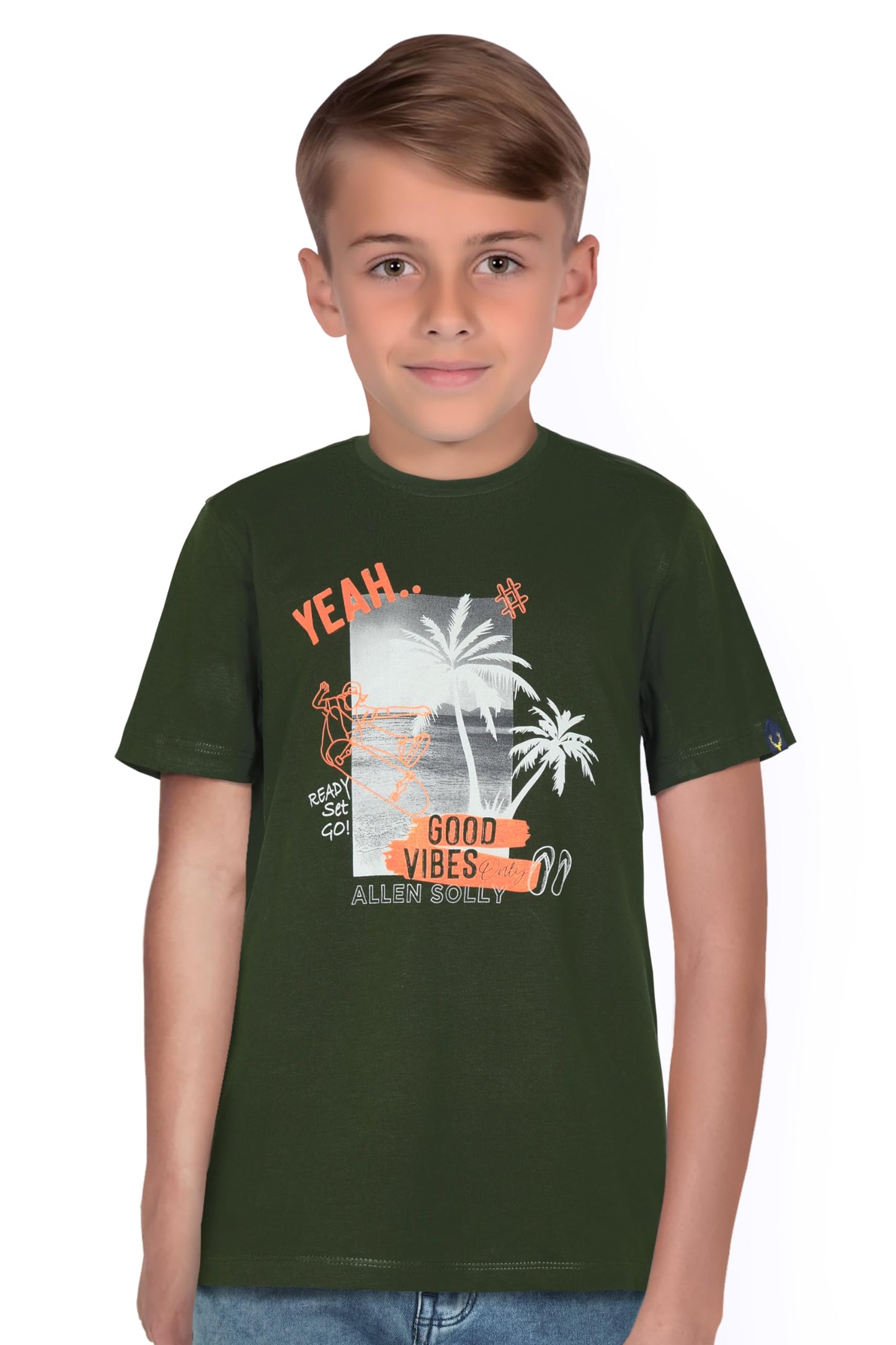 Allen Solly Boys Regular Fit Printed Graphic Casual Crew Neck T-Shirt