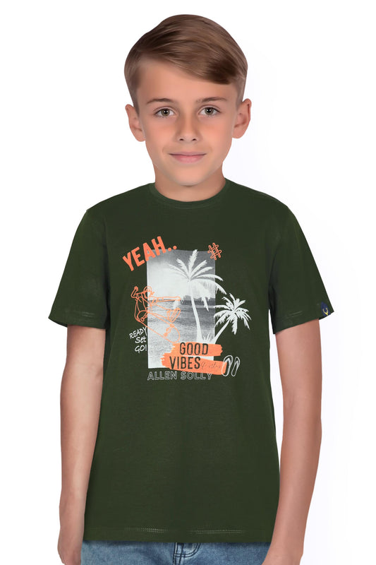Allen Solly Boys Regular Fit Printed Graphic Casual Crew Neck T-Shirt