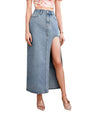 Greciilooks Denim Cotton Western Skirt Women Light Blue
