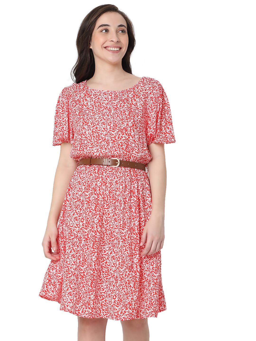 Vero Moda Slim Fit Dress (10274815_Fiery Red_Xl)