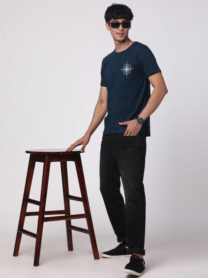 ADRO Tshirt for Men | Printed T Shirt for Men | 100% Cotton Tshirt | Graphic Printed T-Shirt | Chest Printed Tshirt | Unisex Tsh