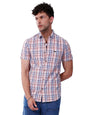The Indian Garage Co Men Pink Checkered Slim Fit Casual Shirt