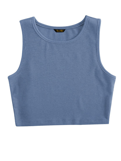 Toochki Tops for Woman | Spandex Top | Crop | Short | Western | for Jeans | Sleeveless | Stretchable | Light Blue