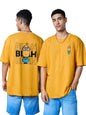 The Souled Store Men Official Minions: Blah Blah Blah Mustard Yellow Printed Oversized T-Shirts