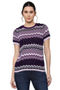 Allen Solly Women Regular Fit Printed Casual Polyester Short Sleeve T-Shirt
