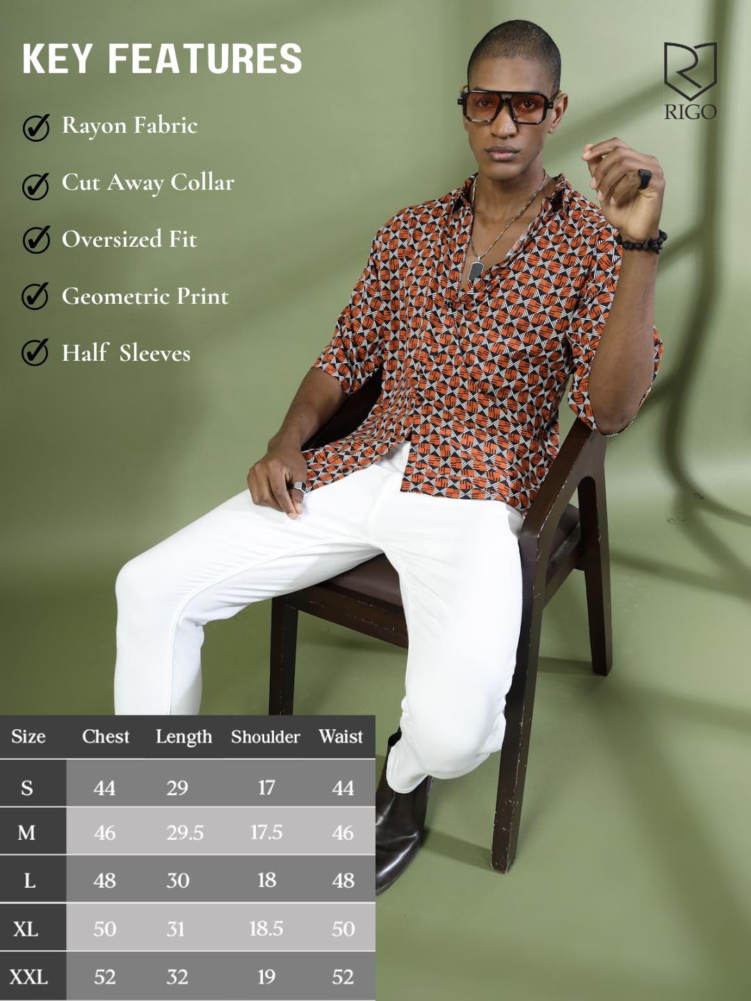 Rigo Rayon Printed Oversized Shirts for Men | Half Sleeves Hawaiian Shirts for Men | Summer Oversized Shirts Shirt for Men | Ove