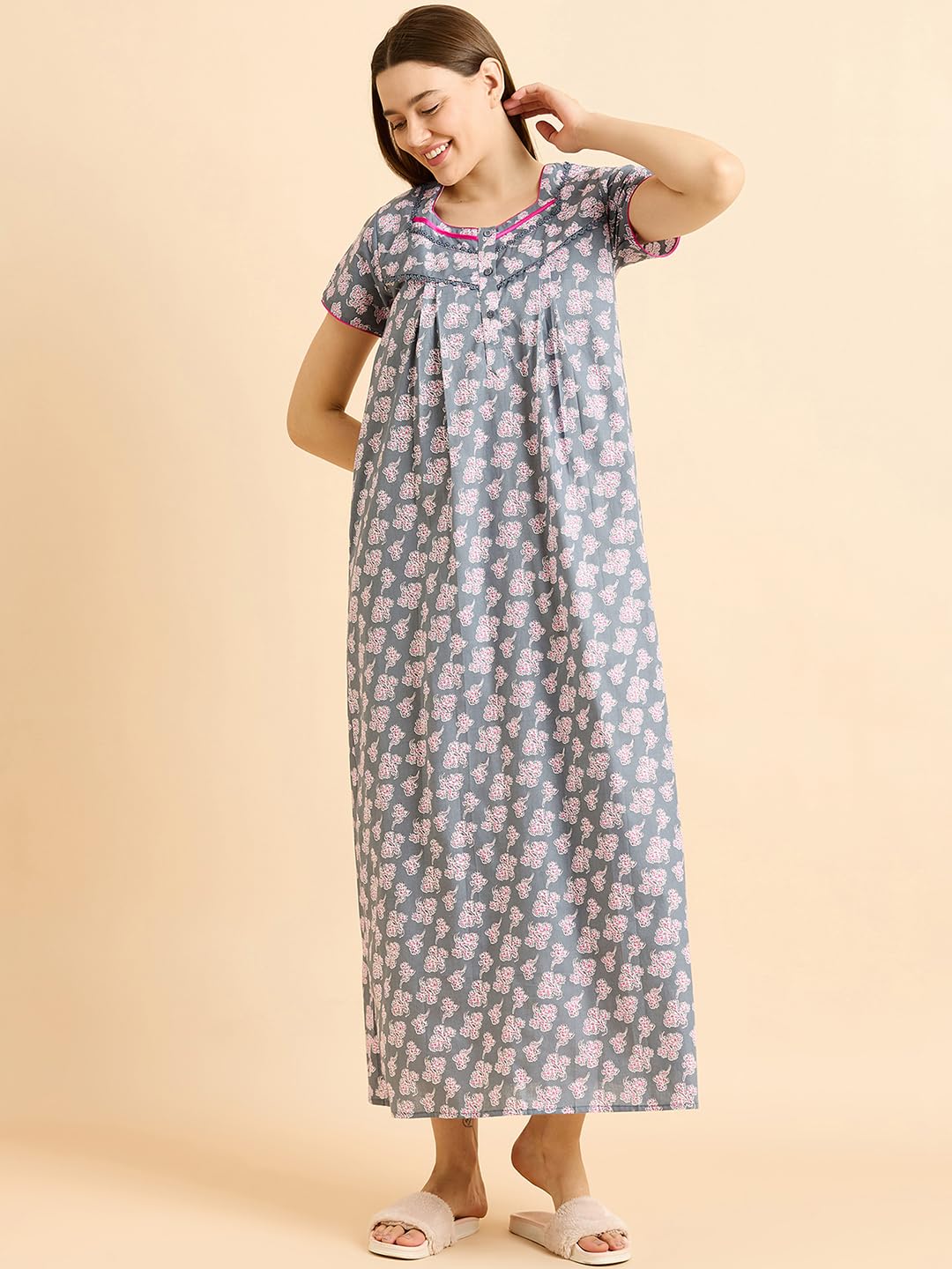 Sweet Dreams Women Printed Night Dress