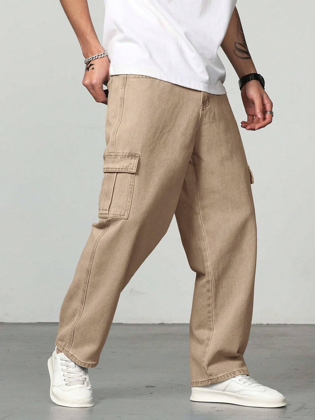 TAGAS Men Loose Fit Mens Flip Pocket Jeans || Mens Stylish Cotton Loose Fit Denim Cargo || Multi-Pocket Styling Pant|| (in, Num