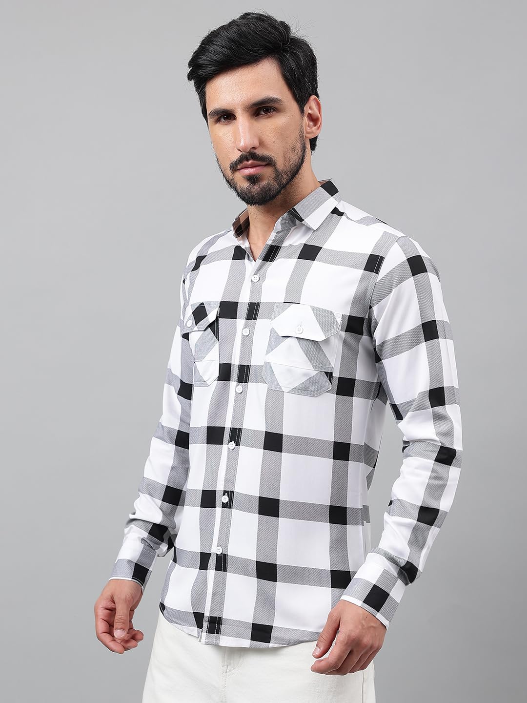 Besix MenS Cream Rayon Printed Regular Fit Summer Shirt For Man - Poket, Full Sleeves, Spread Collar For Stylish Summer - Daily